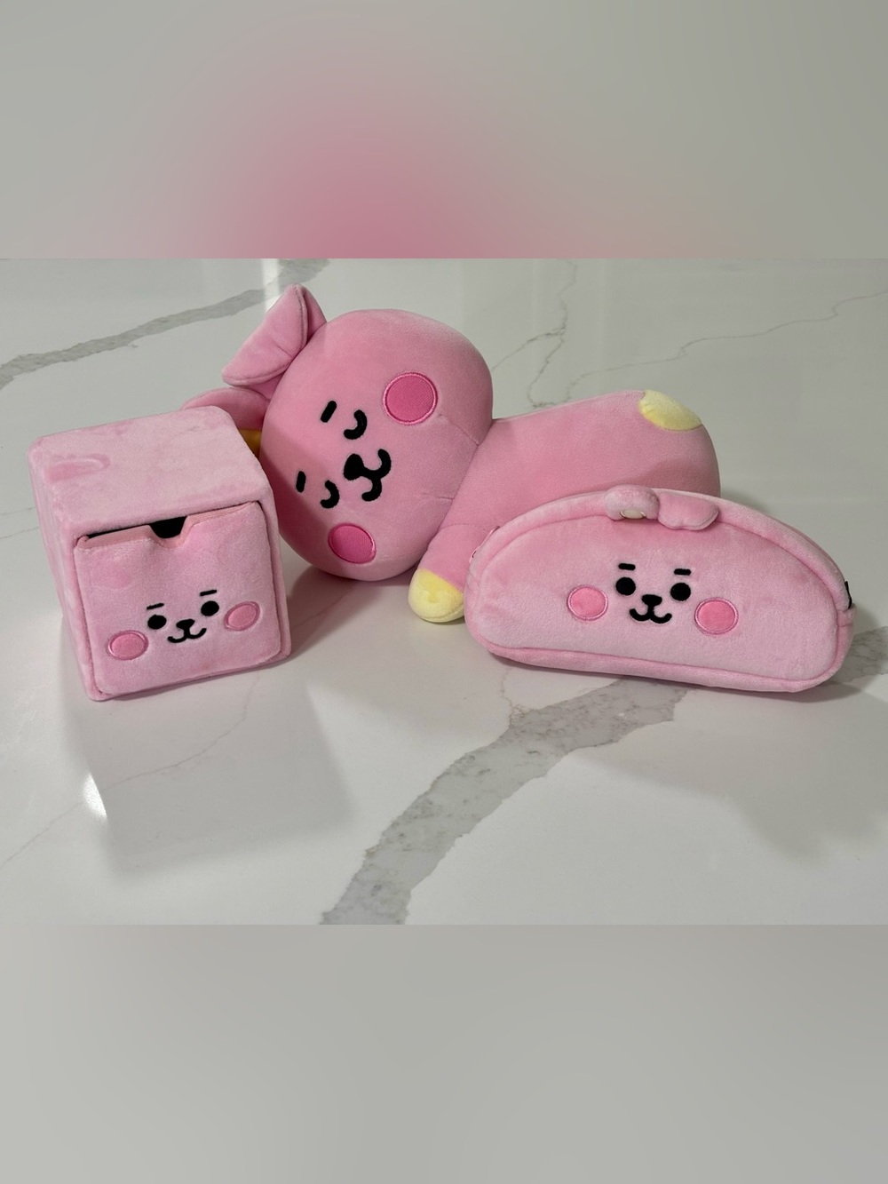BT21 JungKook Cooky Plush Set - Sleeping Plushie, Pencil Case, Cube Organizer